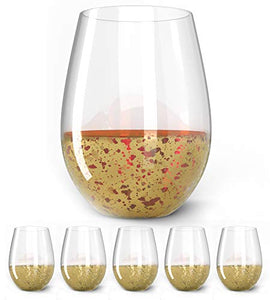 "Goldie" Stemless 6-Piece Wine Glass Set