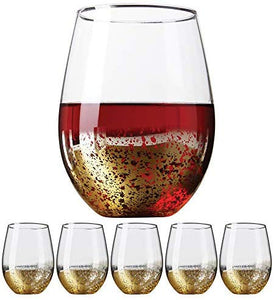 "Goldie" Stemless 6-Piece Wine Glass Set