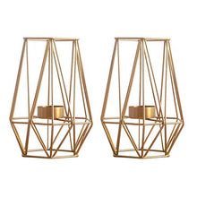 Load image into Gallery viewer, &quot;Signature Lauren&quot; Set of 2 Geometric Candle Holders