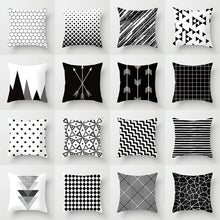 Load image into Gallery viewer, &quot;Statement Pillow&quot; Black and White Geometric Abstract Decorative Pillowcases