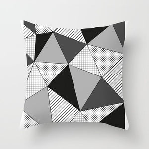 "Statement Pillow" Black and White Geometric Abstract Decorative Pillowcases