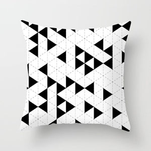 "Statement Pillow" Black and White Geometric Abstract Decorative Pillowcases