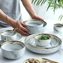 Load image into Gallery viewer, &quot;Goldie Tabletop&quot; Luxury Marble Ceramic Serveware