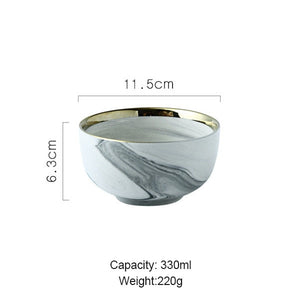 "Goldie Tabletop" Luxury Marble Ceramic Serveware
