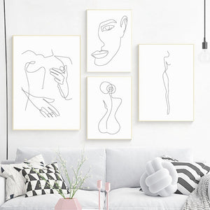 "La Femme" Abstract One-Line Figure Wall Art
