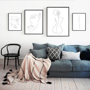 "La Femme" Abstract One-Line Figure Wall Art