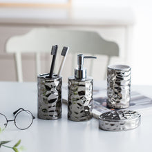 Load image into Gallery viewer, &quot;Pewter&quot; European style ceramic bathroom set