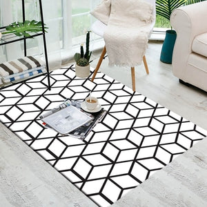 "Nordic Hexagon" Geometric Printed Rug